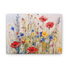 "7x5" 1.25" depth canvas with reds, blues, yellows and purple wild flowers floral design print in acrylic style