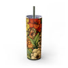 Earthy Vintage Blooms Skinny Tumbler