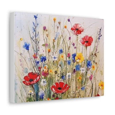 1.25" depth canvas with floral design print