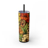 Earthy Vintage Blooms Skinny Tumbler