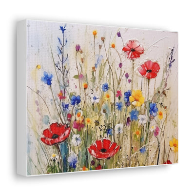 1.25" depth canvas with floral design print