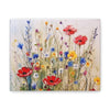 "10x8" 1.25" depth canvas with reds, blues, yellows and purple wild flowers floral design print in acrylic style