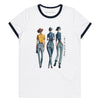 Amies pour la vie women’s ringer t-shirt, French friendship graphic tee, casual style