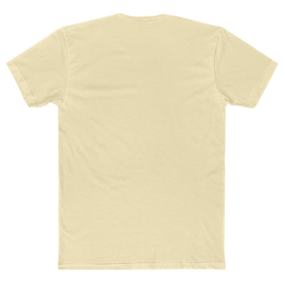 4.3 oz unisex t shirt 100% combed ring spun cotton with a noodle in a take away box front design in natural back view